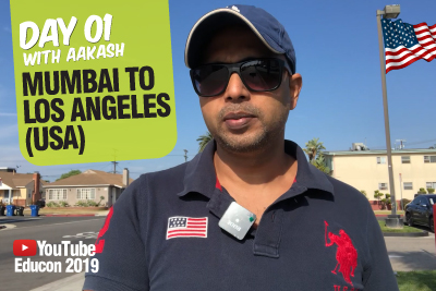 Mumbai To Los Angeles #Day 01 | Travel With Aakash For YouTube EduCon | Learn English With Aakash